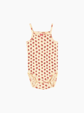 Image of Pointelle Minnie Strap Bodysuit in Rosie Sorbet