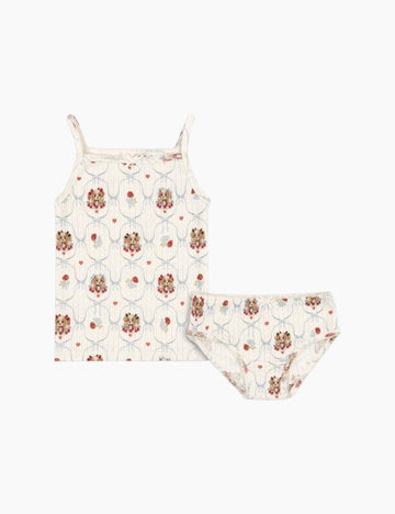 Puppy printed underwear set on a white background