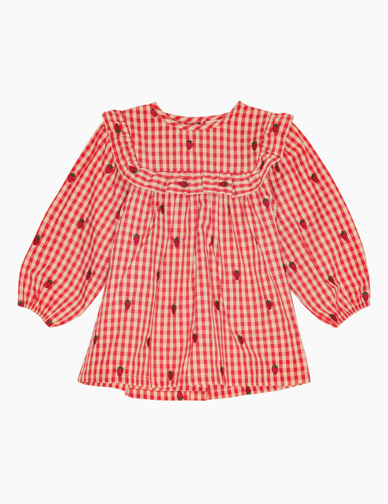 IMAGE OF MOLLY DRESS IN BERRY GINGHAM