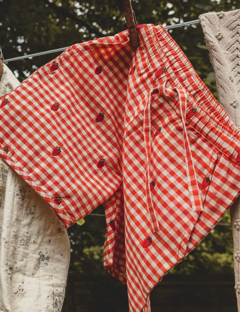 IMAGE OF MOLLY SHORTS IN BERRY GINGHAM