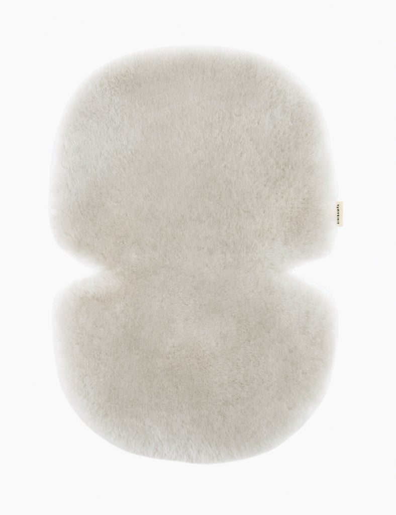 Soft grey buggy liner with a soft texture on a white background