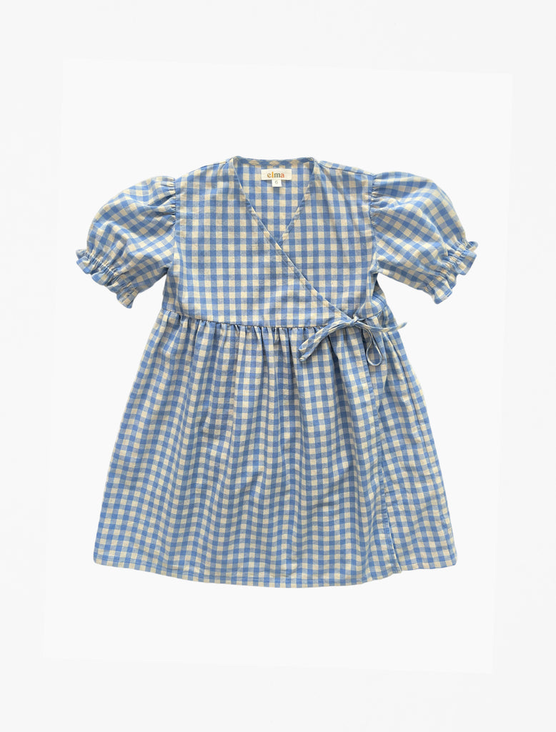 Image of Matilde Dress in Bluebell Check.