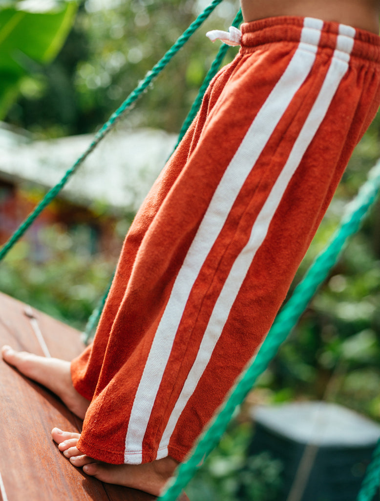 Image of Mini Terry Pant in Red.
