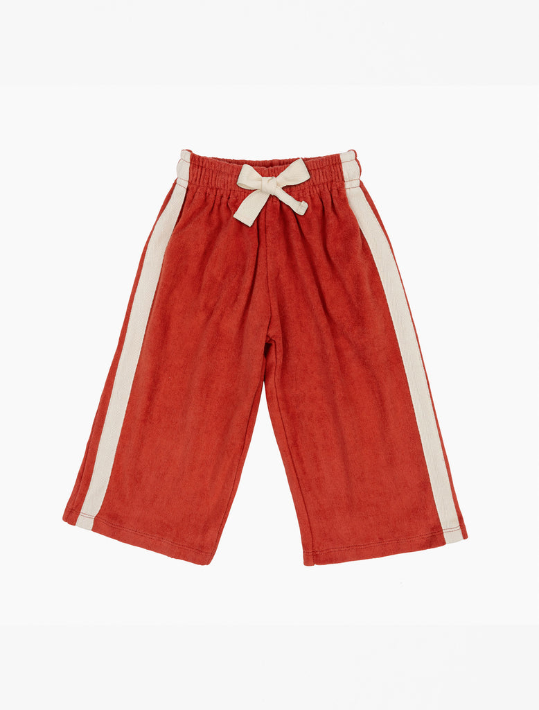 Mini Terry Pant in Red.