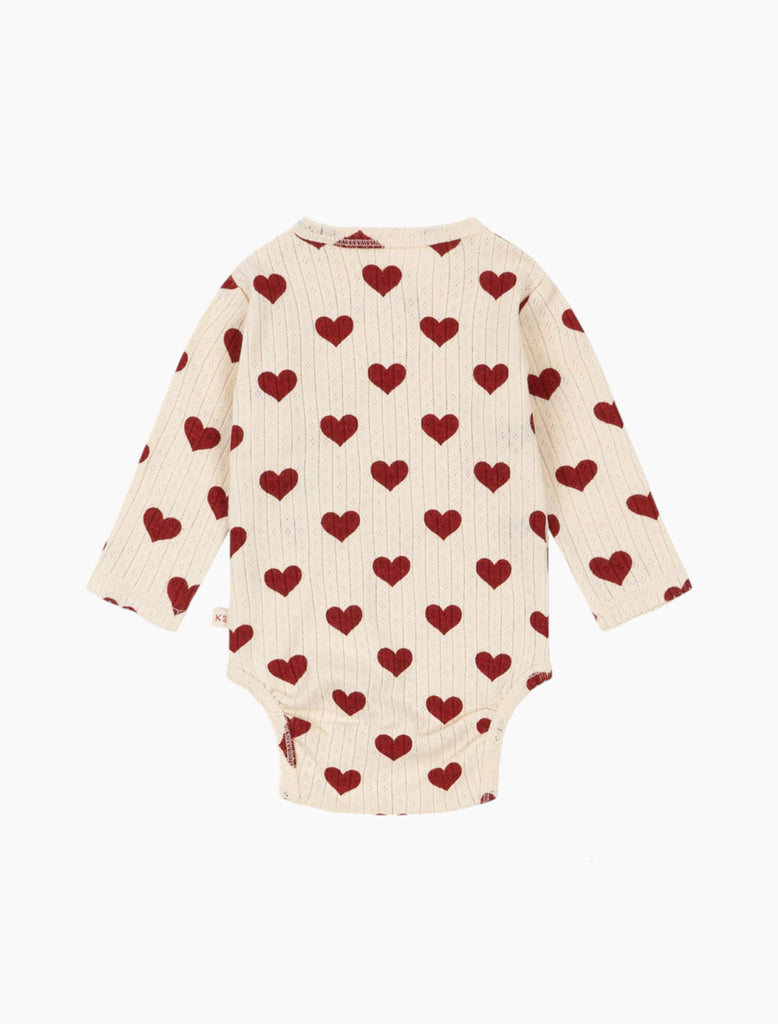 Image of Minnie Kimono Onesie in Amour Rouge.