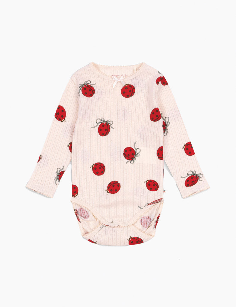 Image of Minnie Pointelle Bodysuit in Ladybug.