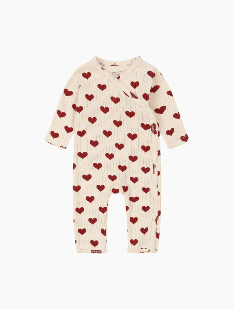 Image of the Minnie Romper in Amour Rouge.