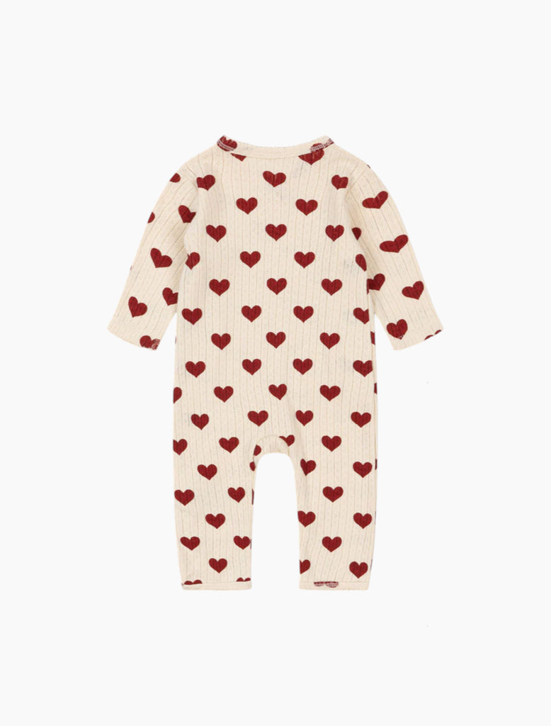 Image of the Minnie Romper in Amour Rouge.