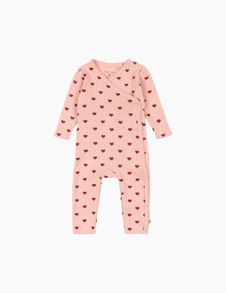 Image of Newborn Pointelle Romper in Amour Rouge.