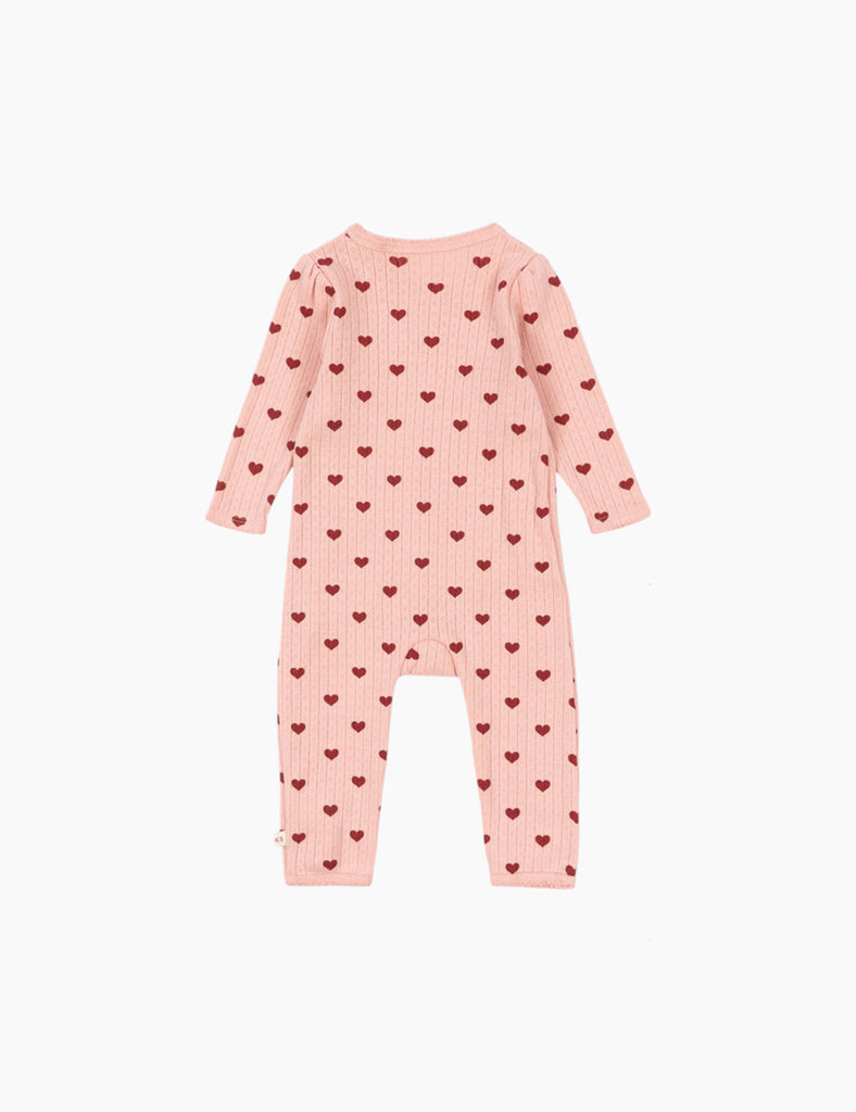 Image of Newborn Pointelle Romper in Amour Rouge.