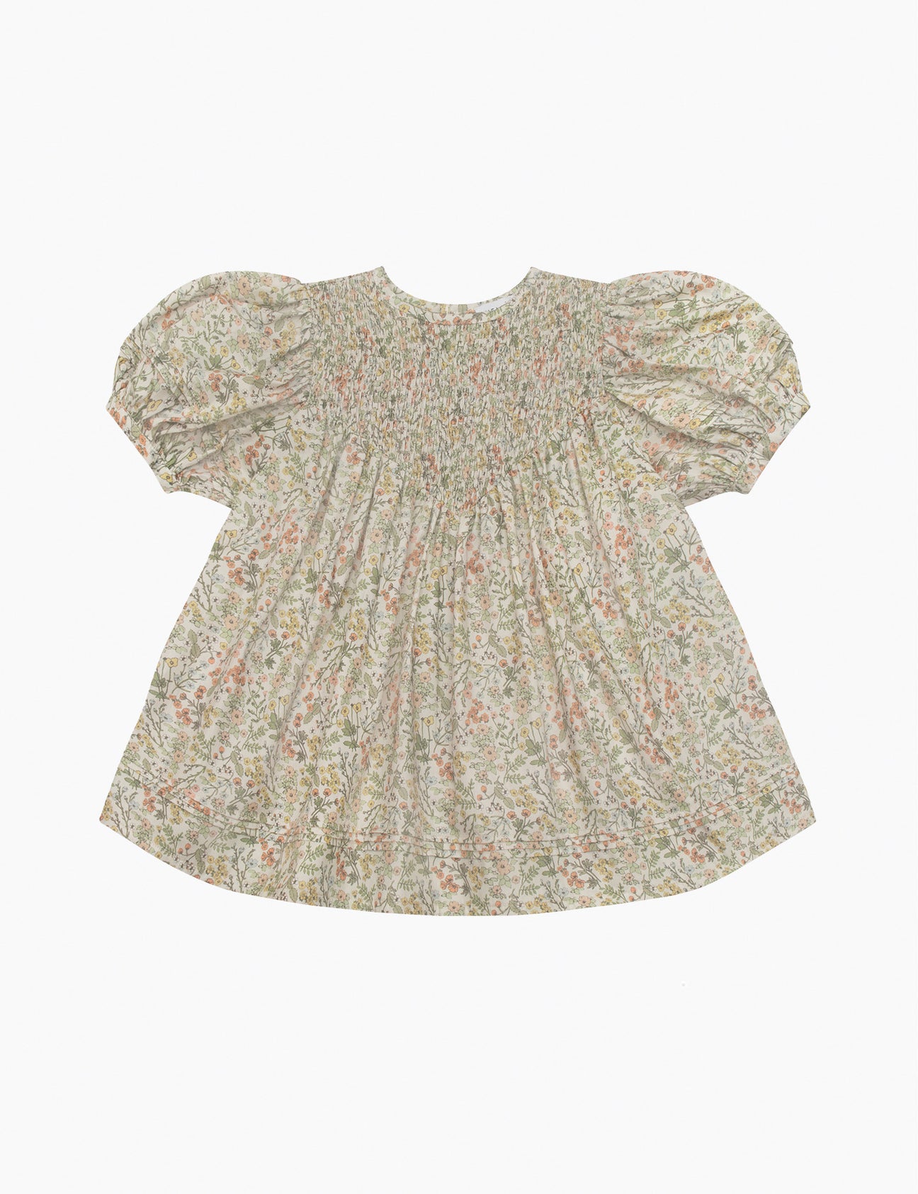 Image of Ottilie Dress in Wild Strawberry Floral Organic Cotton