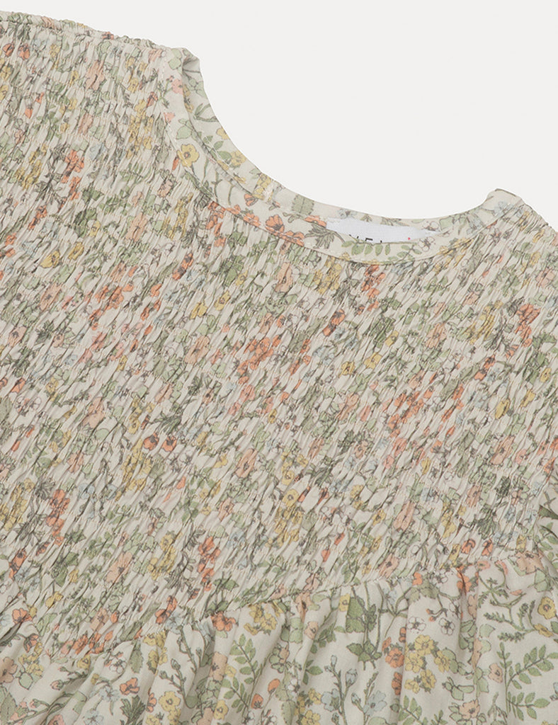 Image of Ottilie Dress in Wild Strawberry Floral Organic Cotton