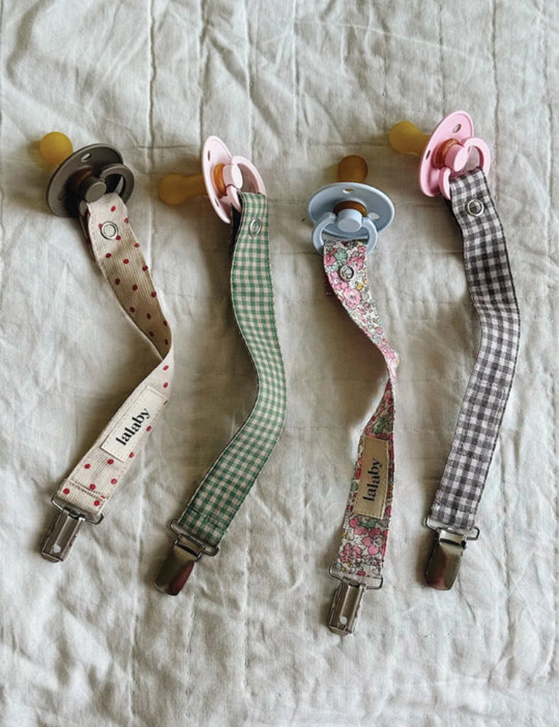 Image of Pacifier Clip in Green Check