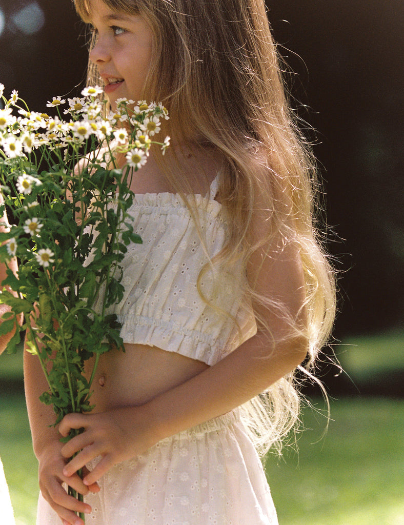 Image of Poet Crop Top in Salt.