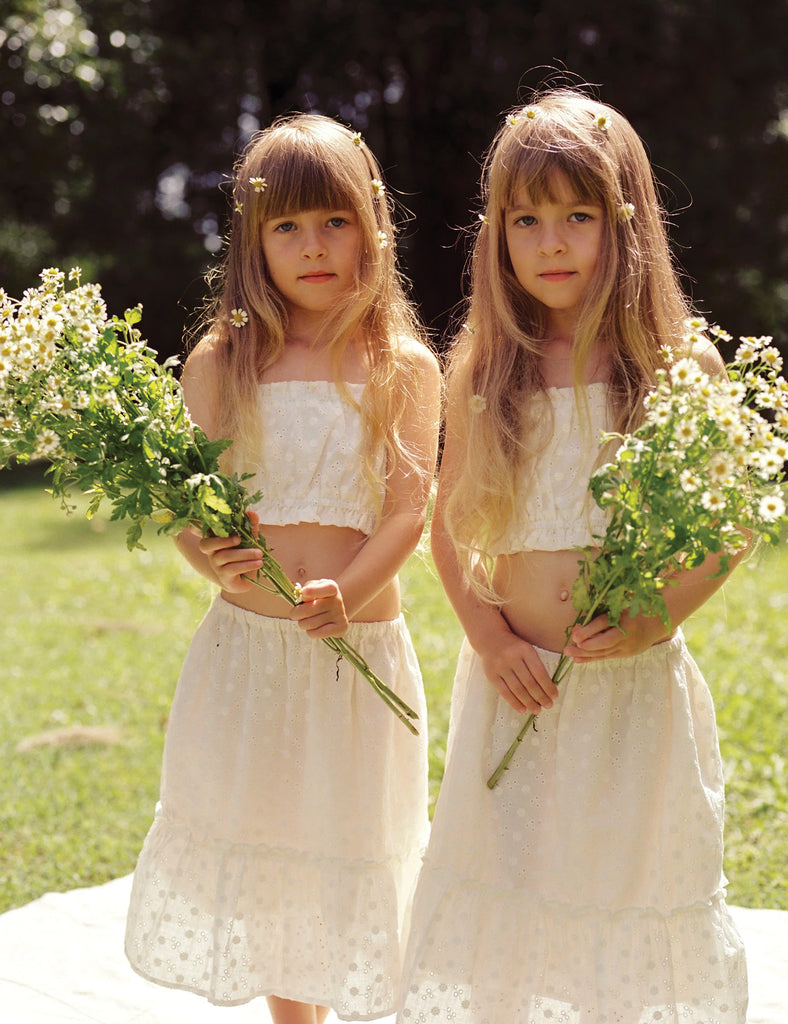 Image of Poet Crop Top in Salt.