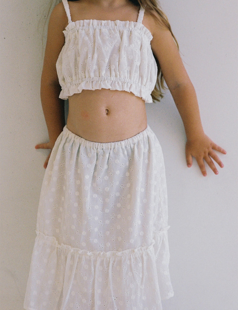 Image of Poet Crop Top in Salt.