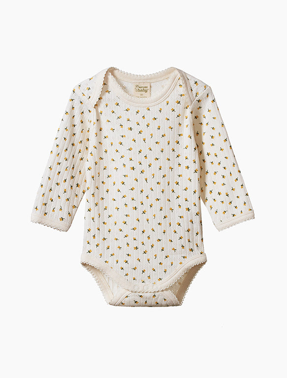 Image of Pointelle Bodysuit in Tulip Print