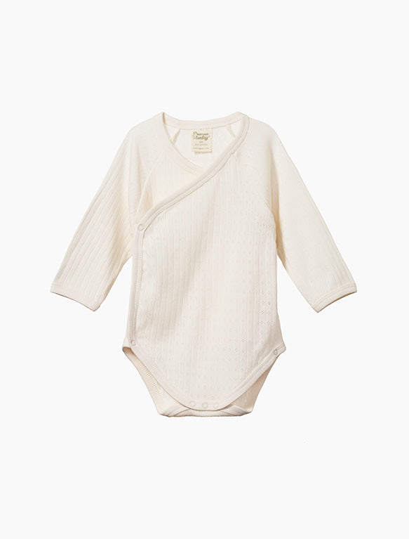 Image of Pointelle Kimono Bodysuit in Natural