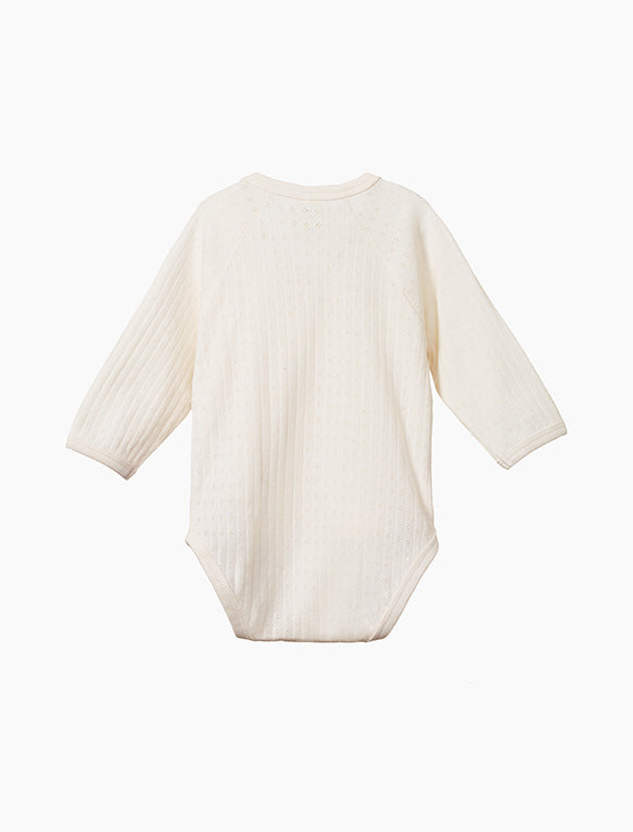 Image of Pointelle Kimono Bodysuit in Natural