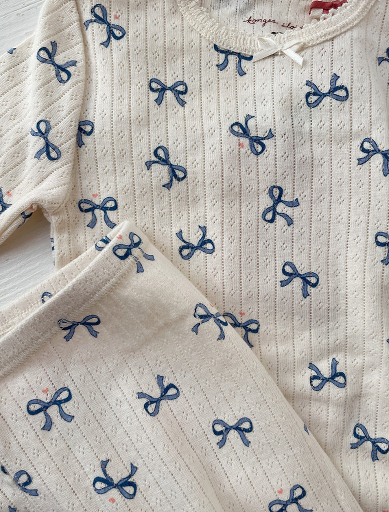 Image of Pointelle Minnie top in Bow Blue.