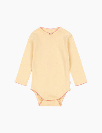 image of pointelle minnie bodysuit in golden fleece