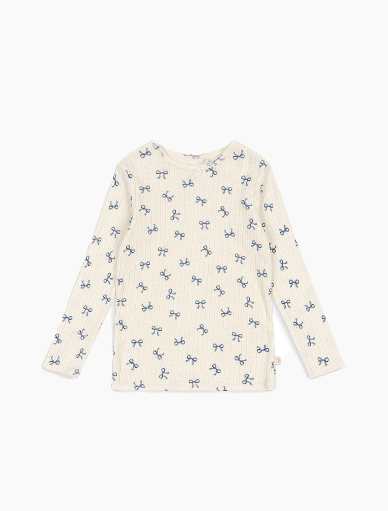 Image of Pointelle Minnie top in Bow Blue.