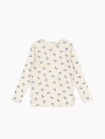 Image of Pointelle Minnie top in Bow Blue.