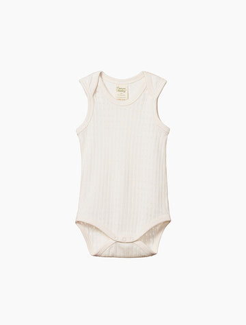 Image of Pointelle Singlet in Natural.