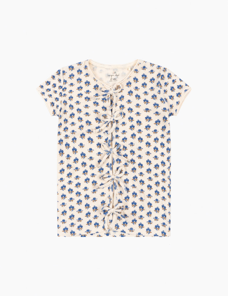 image of pointelle top in picco blue