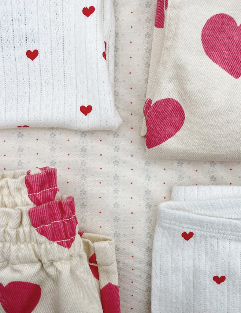 Image of Pointelle Minnie Top in Mini Hearts.