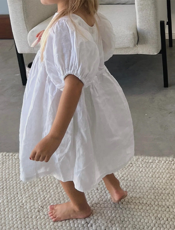 Image of Poppy Dress in White Linen.