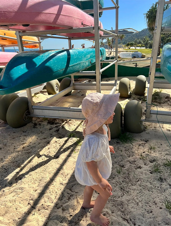 Image of the Poppy Romper in White Linen.