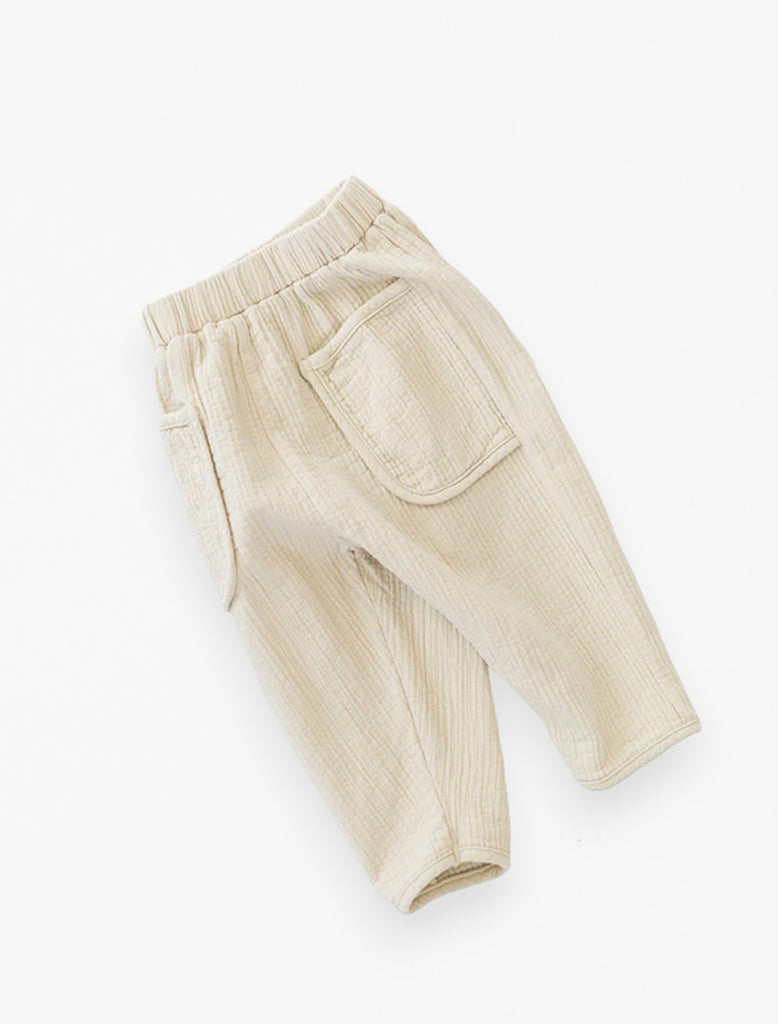 Public Library Pants in Oat flat lay image.