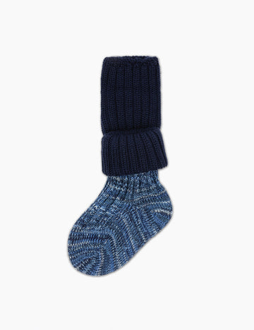 Image of Baby Ribbed Knit Sock in Indigo.