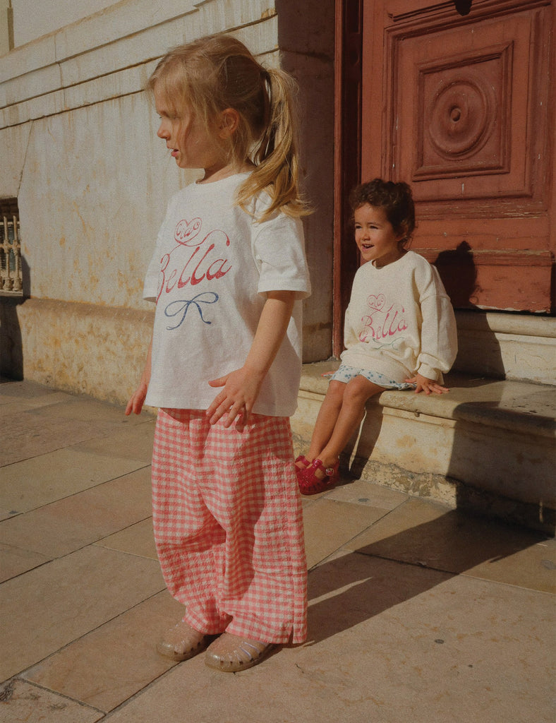 Image of Rosie H-W X Konges Sløjd Bella Pants in Peach Blossom Check