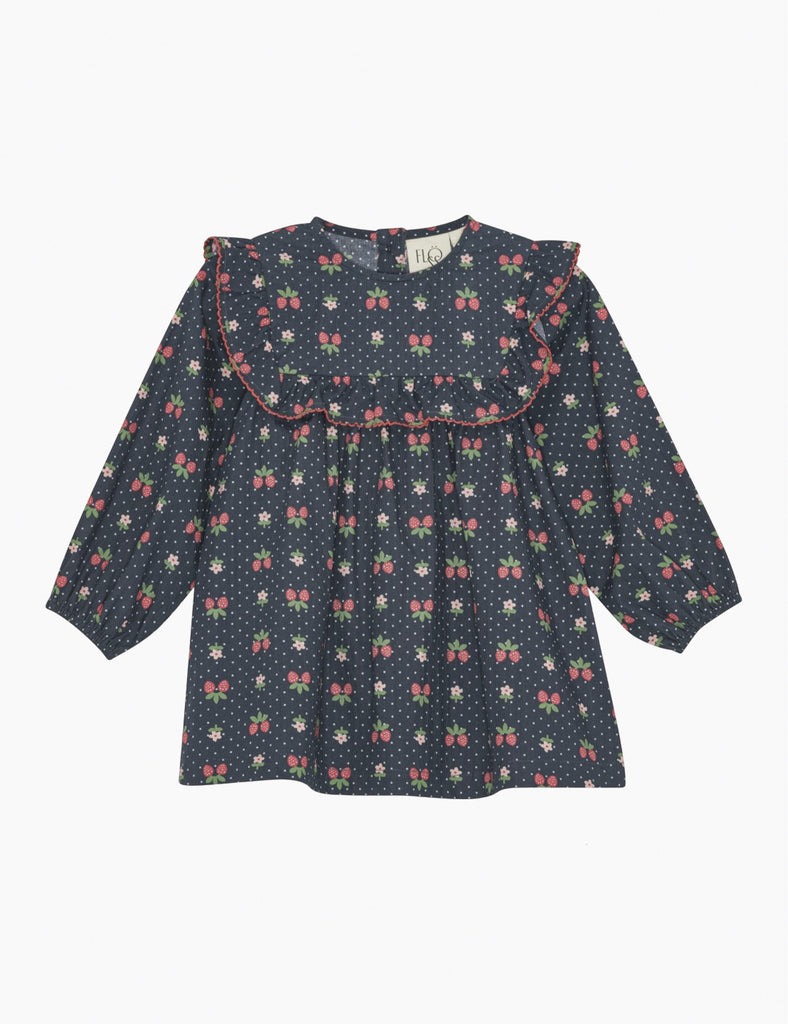 Children's dress with floral pattern on a white background