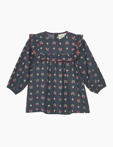 Children's dress with floral pattern on a white background