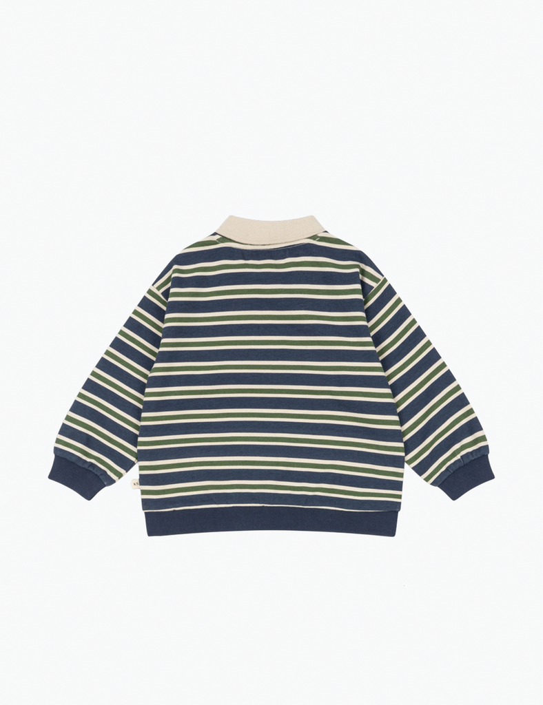 Striped sweater with a collar on a white background
