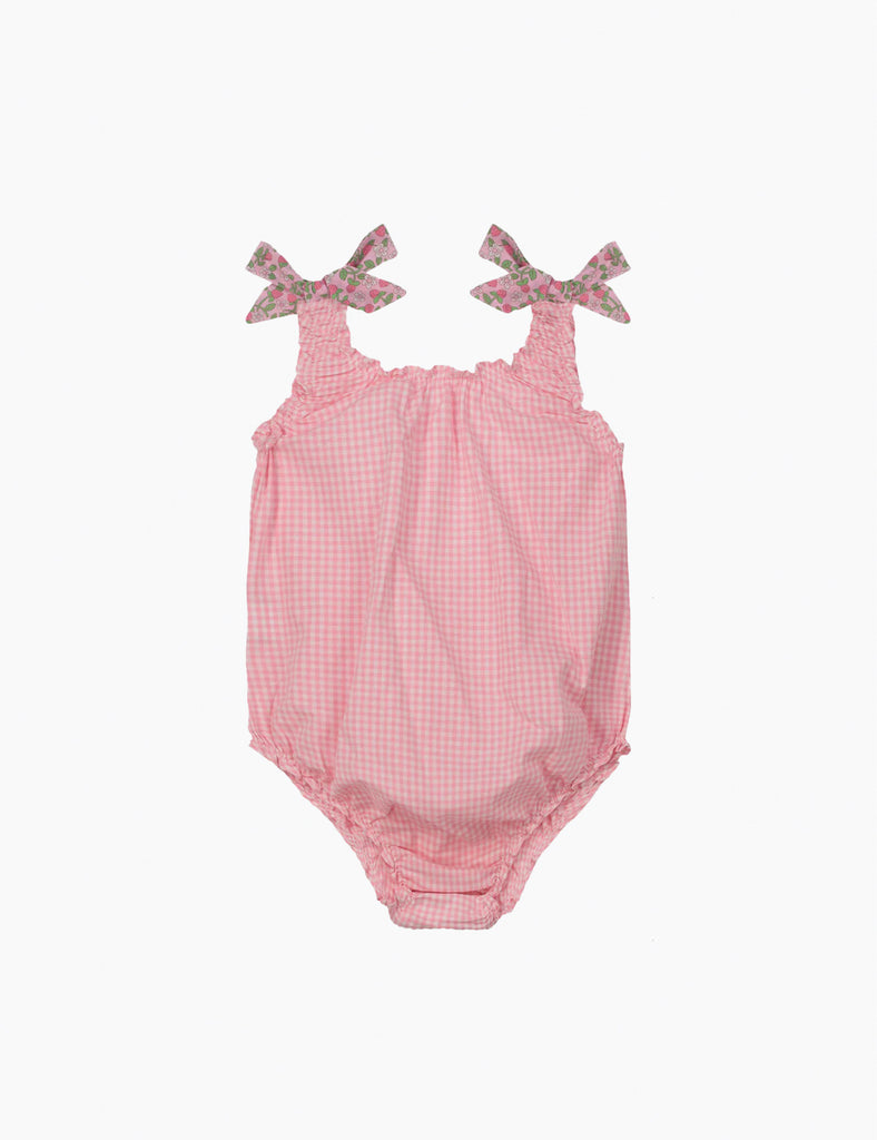 Image of Patchwork Cotton Swimsuit in Liberty New Fragoline