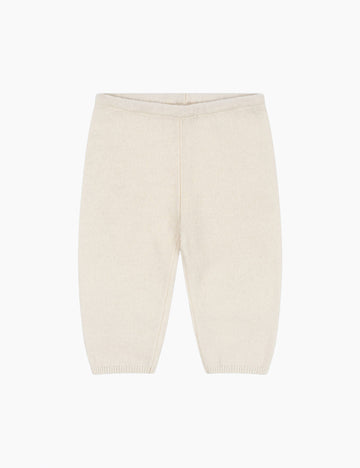 Soft off white baby pants on a white background