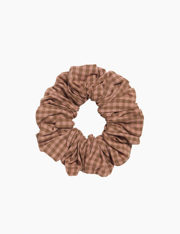 image of scrunchie in tea rose check