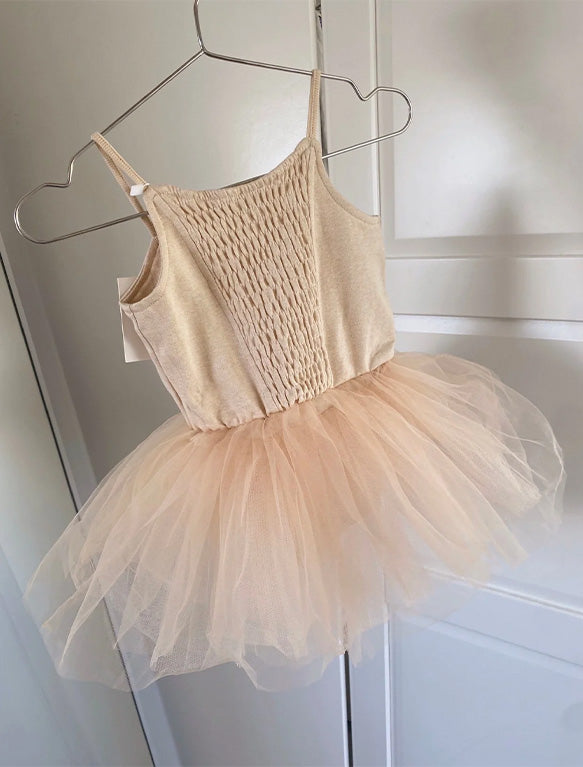 Image of the Shirred Tutu in Undyed Peach Cotton.