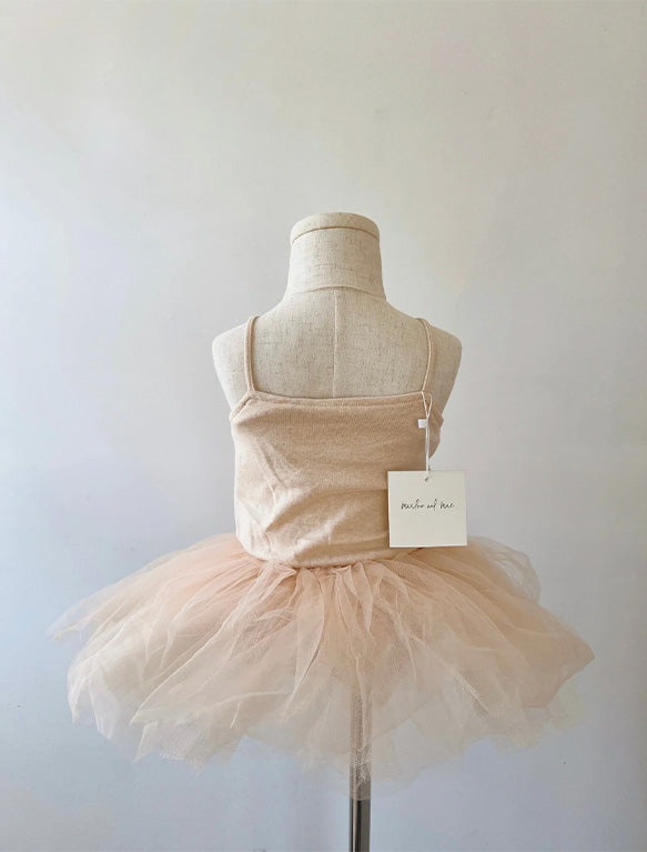 Image of the Shirred Tutu in Undyed Peach Cotton.