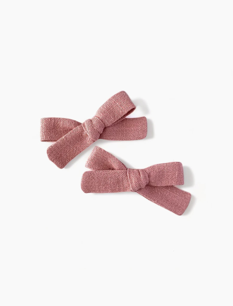Image of Skinny Pigtail Clips in Rose.