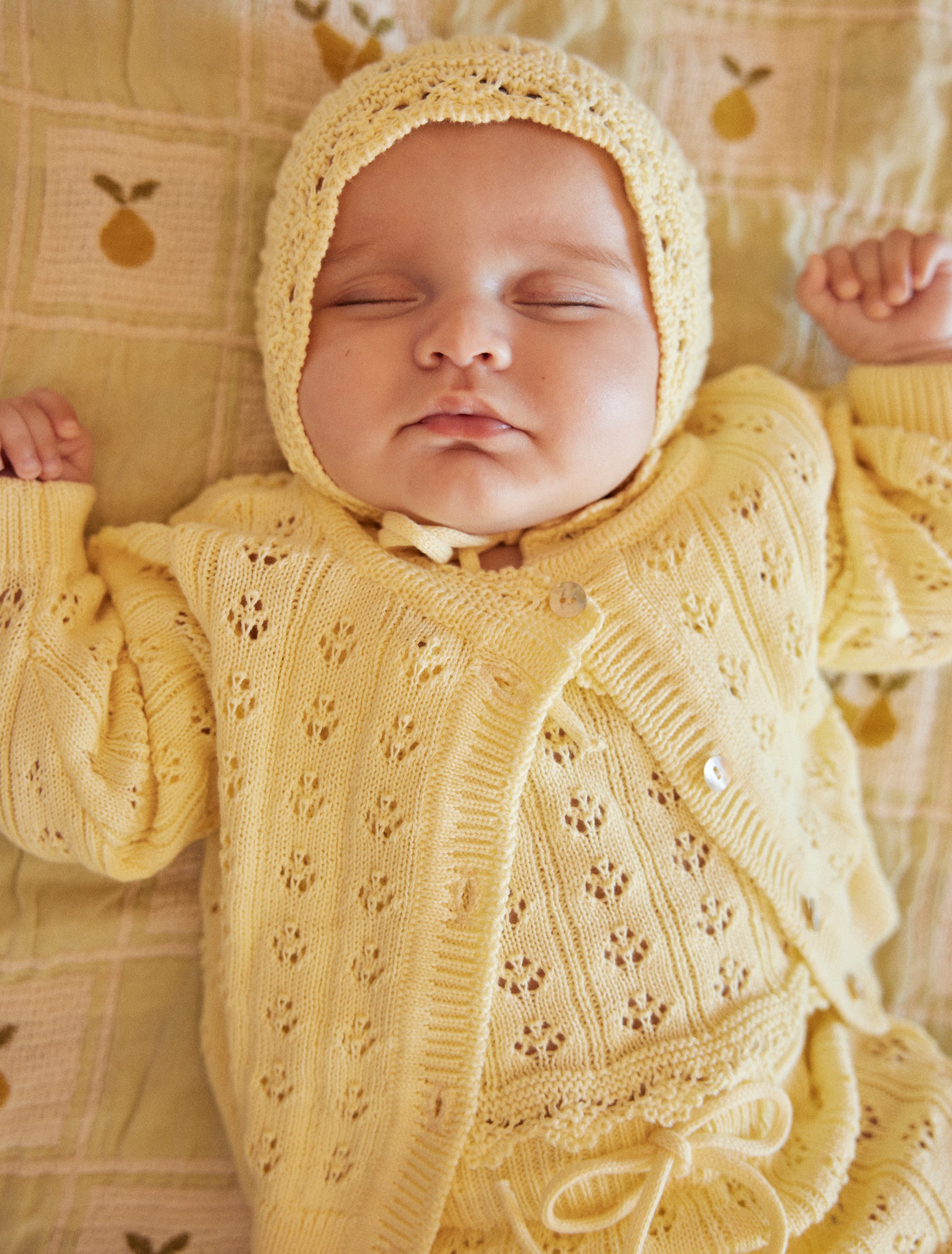 Summer Baby Cardigan in Butter Yellow Knit – Spilled Milk