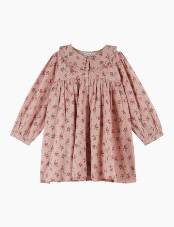 Pink floral dress on a white background