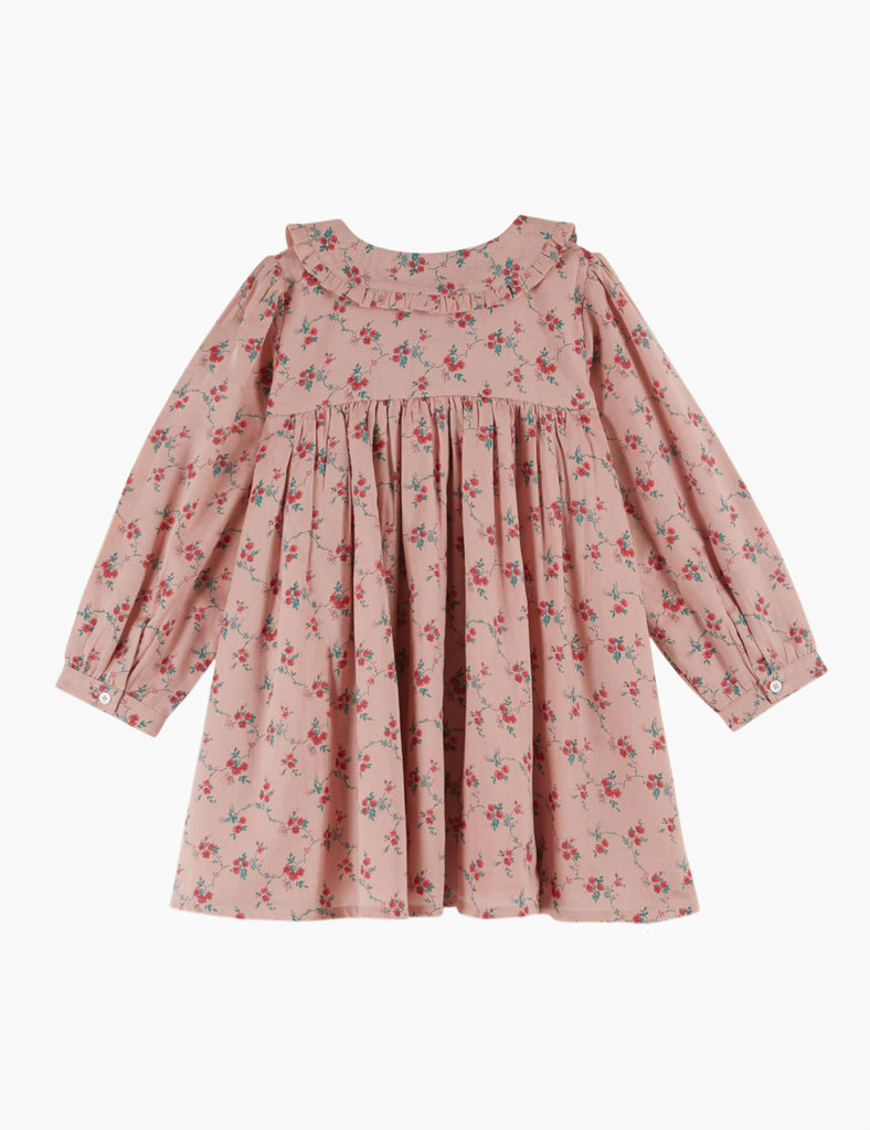 Pink floral dress on a white background