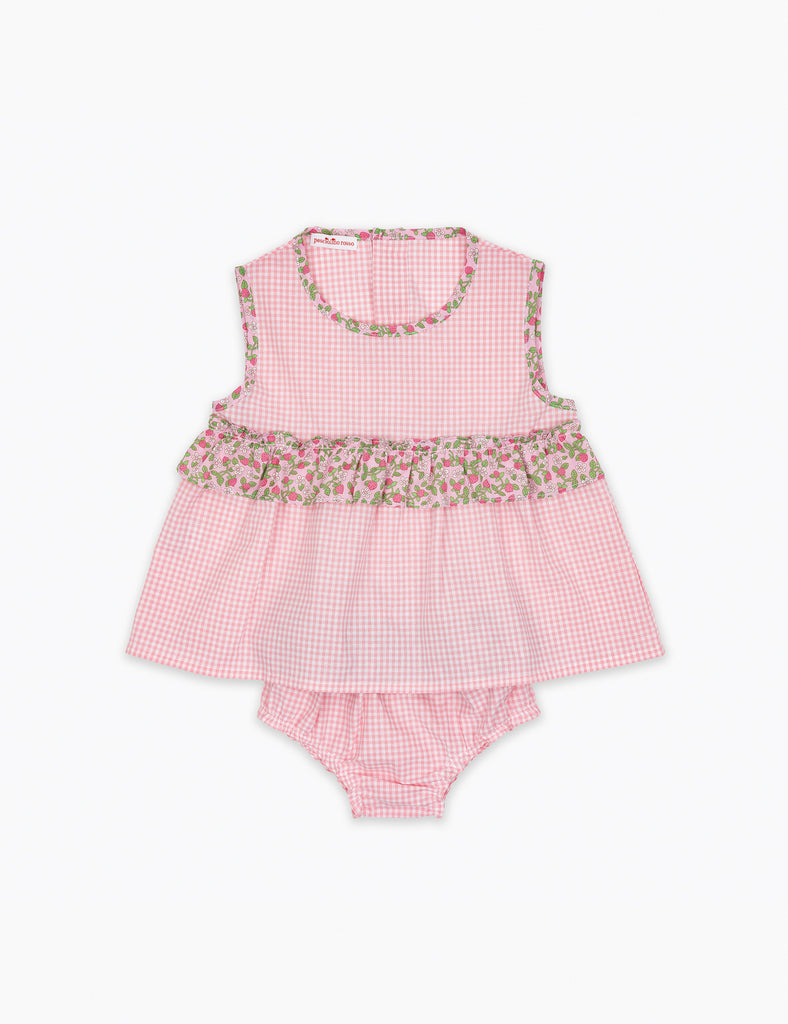 Image of Patchwork Ruffle Top + Bloomer Set in Liberty Fragoline