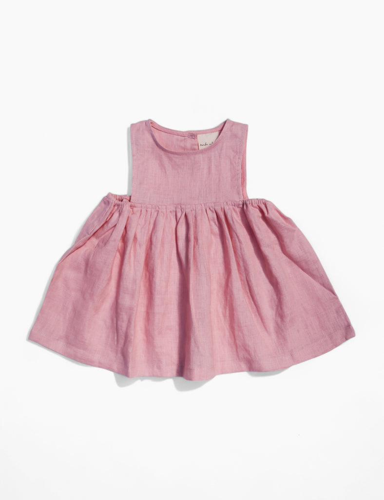 Image of Sun Dress in Pink Linen.