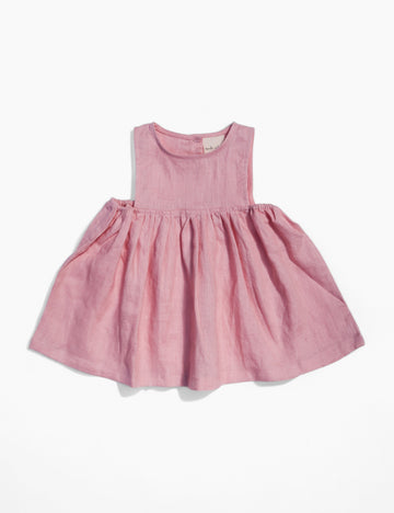 Image of Sun Dress in Pink Linen.